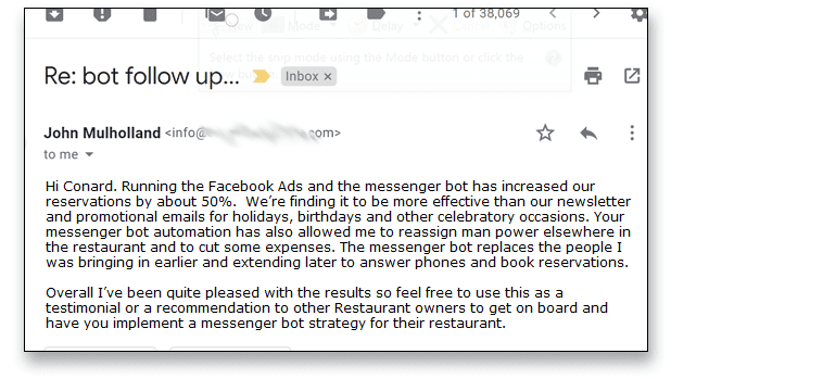 Client Reply to FB messenger bot Client Reply to FB messenger bot